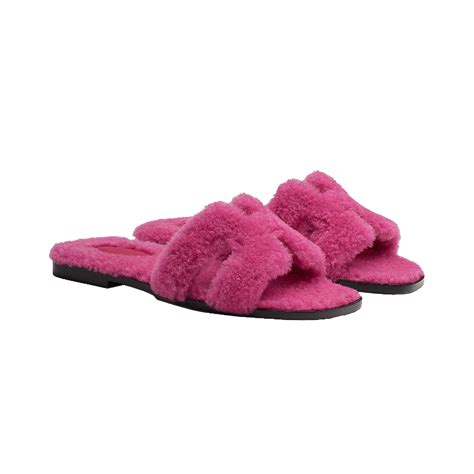 hermes oran fluffy|hermes slides for women.